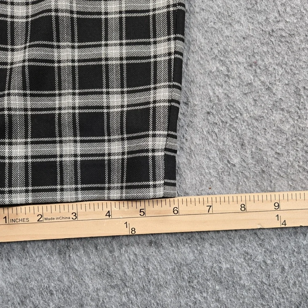 Topman Pants Mens 29x29 (34x34 Tag) Black Plaid Elastic Waist Slim Tapered Dress